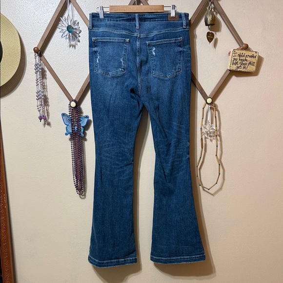 Judy Blue Medium Wash Button-Up Flare Jeans - Picture 9 of 13